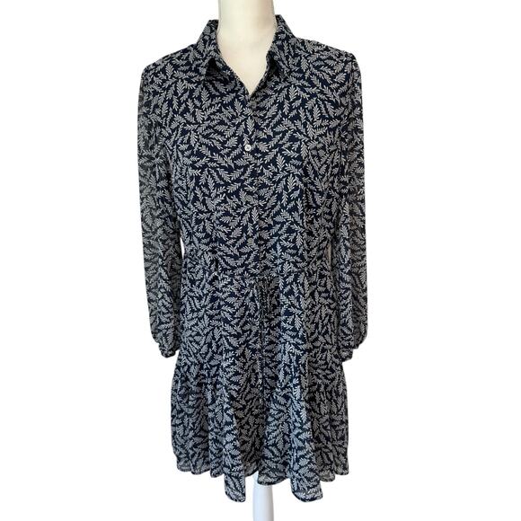 LOFT Godet Shirtdress Size M Fern Print Flouncy - Picture 2 of 11